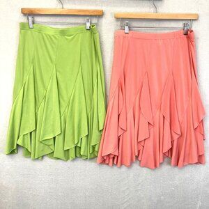 Vintage 90s Y2K Lot of 2 Lew Magram Hanky Hem Skirts S Medium M Green Pink Fairy